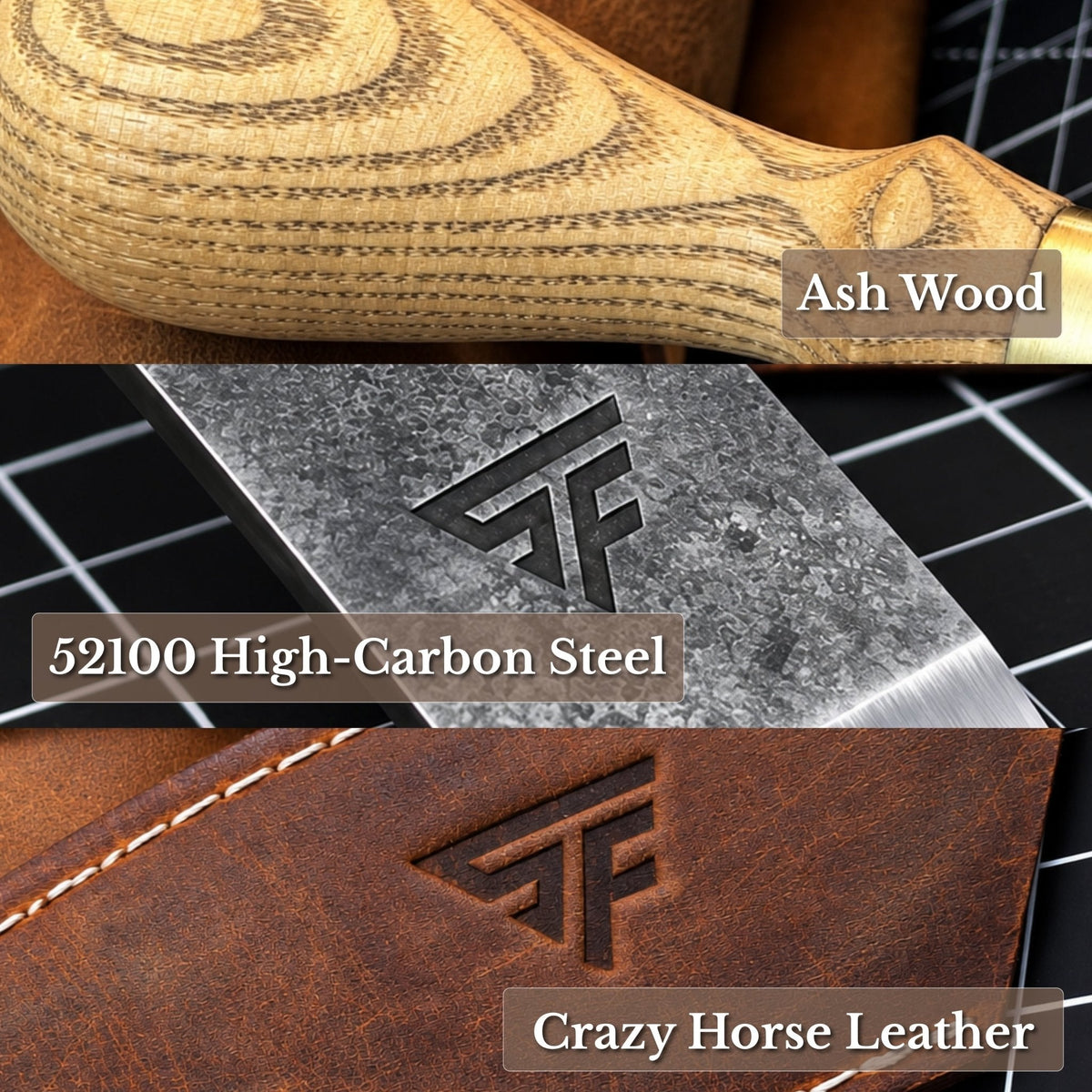 3-Piece Leatherworking Tool Set Sharky Forged Steel Tools