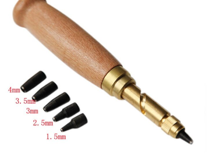 Rotary leather punch tool, 6 hole sizes, photo 1