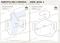 Beretta Cheetah 80X OWB Level 1 holster pattern pieces, watermarked preview