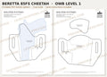 Beretta 85FS Cheetah OWB Level 1 holster pattern pieces, watermarked preview