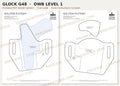 Glock 48 OWB Level 1 holster pattern pieces, watermarked preview