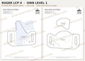 Ruger LCP II OWB Level 1 holster pattern pieces, watermarked preview