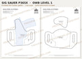 Sig Sauer P365X OWB Level 1 holster pattern pieces, watermarked preview
