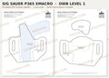 Sig Sauer P365 XMACRO OWB Level 1 holster pattern pieces, watermarked preview
