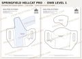 Springfield Hellcat Pro OWB Level 1 holster pattern pieces, watermarked preview