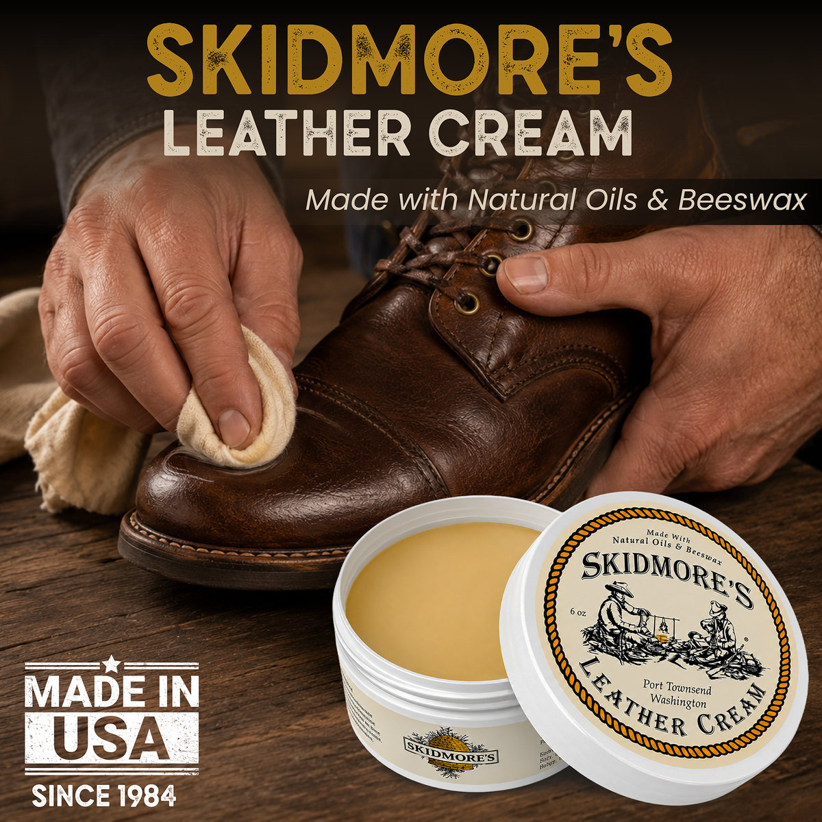 Skidmore's Original Leather Cream, natural leather cleaner and conditioner, photo 3