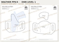 Walther PPK/S OWB Level 1 holster pattern pieces, watermarked preview