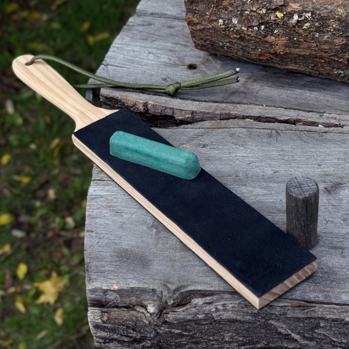 Double-Sided Leather Sharpening Strop with Polishing Paste Sharky Forged Steel Tools