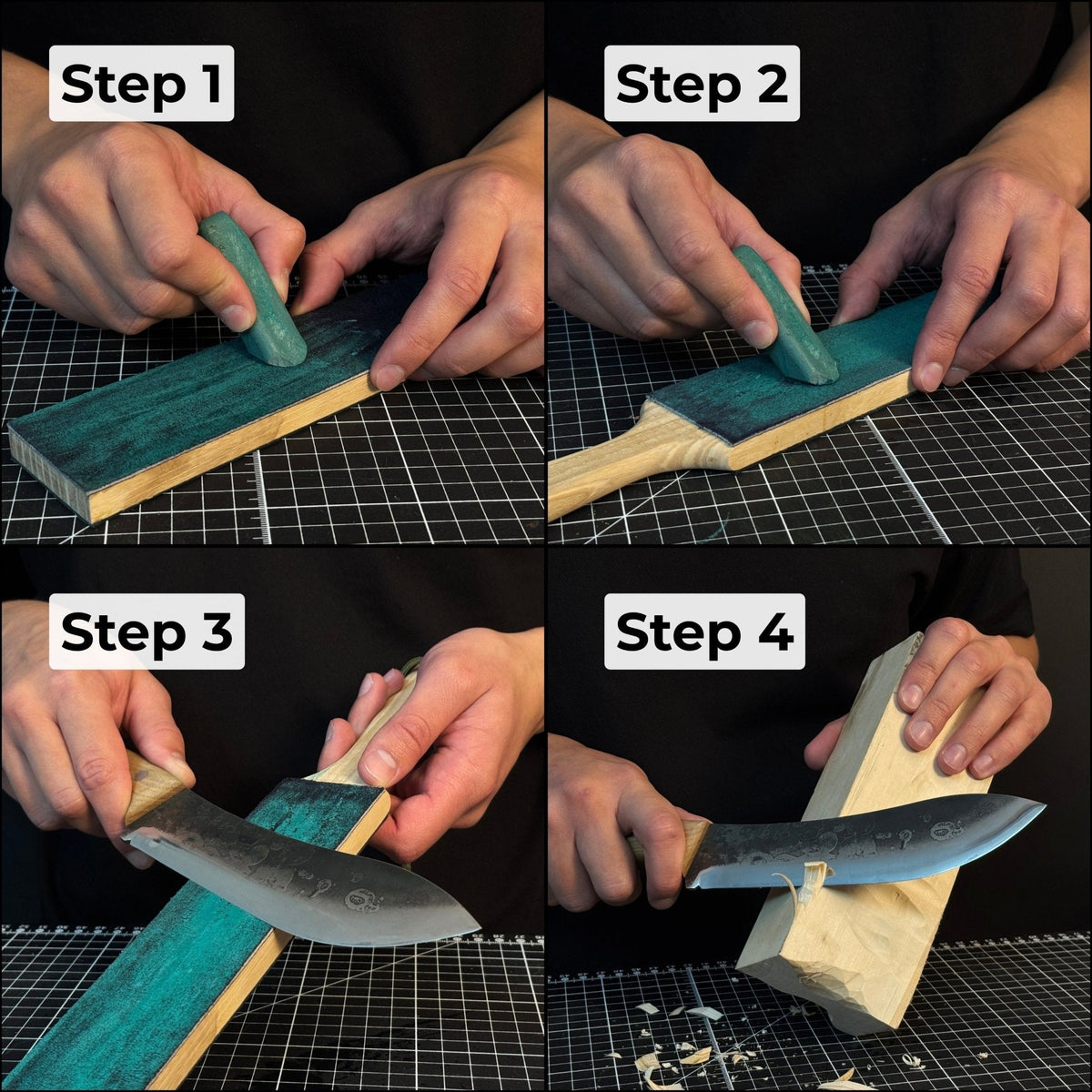 Double-Sided Leather Sharpening Strop with Polishing Paste Sharky Forged Steel Tools