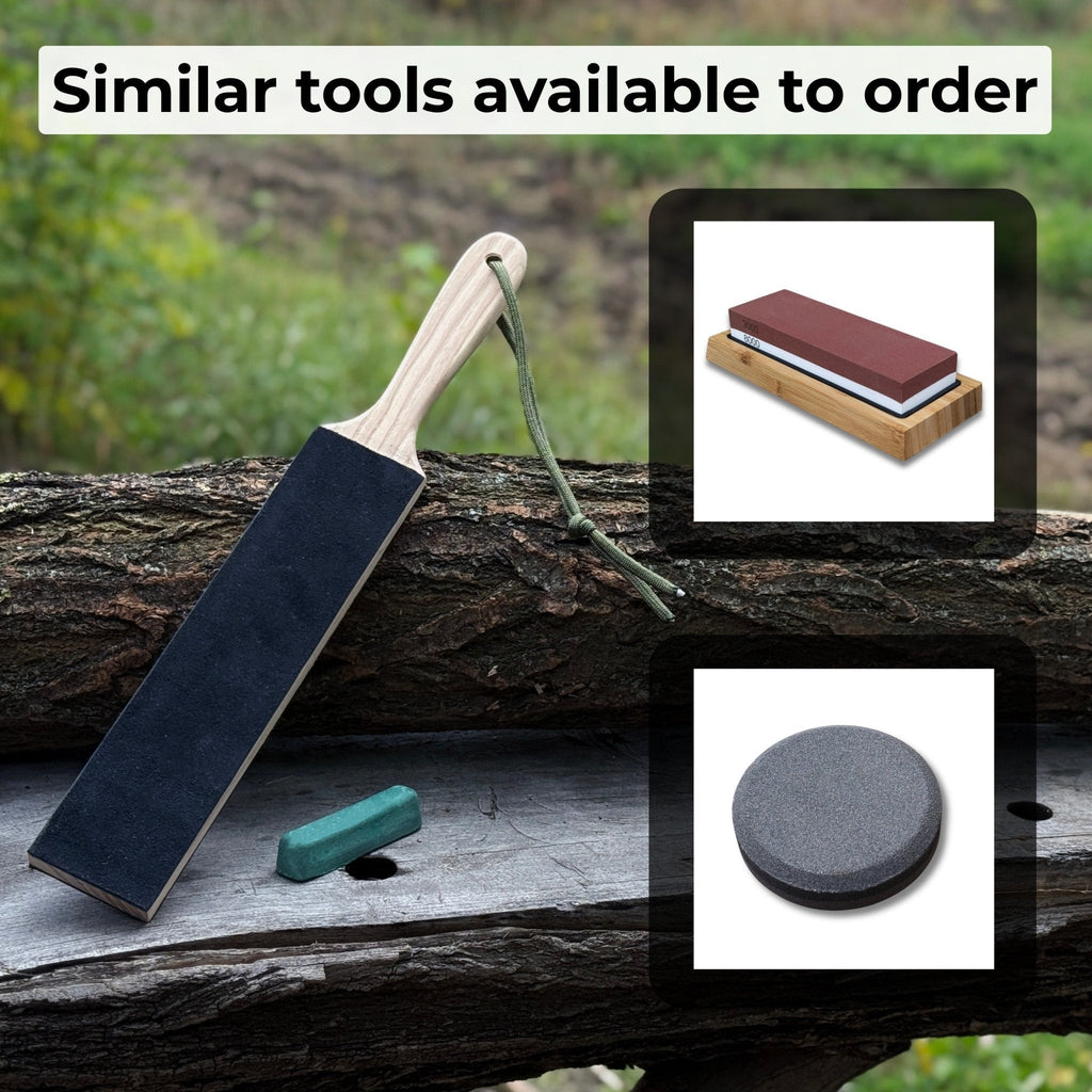 Double-Sided Leather Sharpening Strop with Polishing Paste Sharky Forged Steel Tools