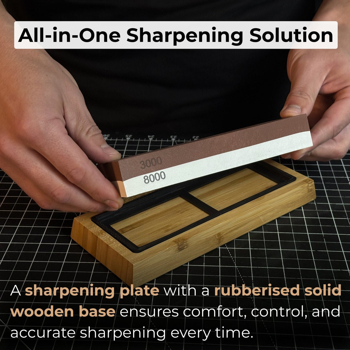 Double-sided #3000/#8000 grit sharpening stone with optional wooden stand, photo 5