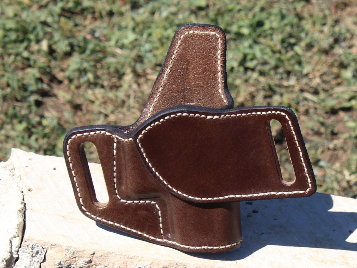 1911 5" Tab Level 1 holster pattern — back view of finished holster