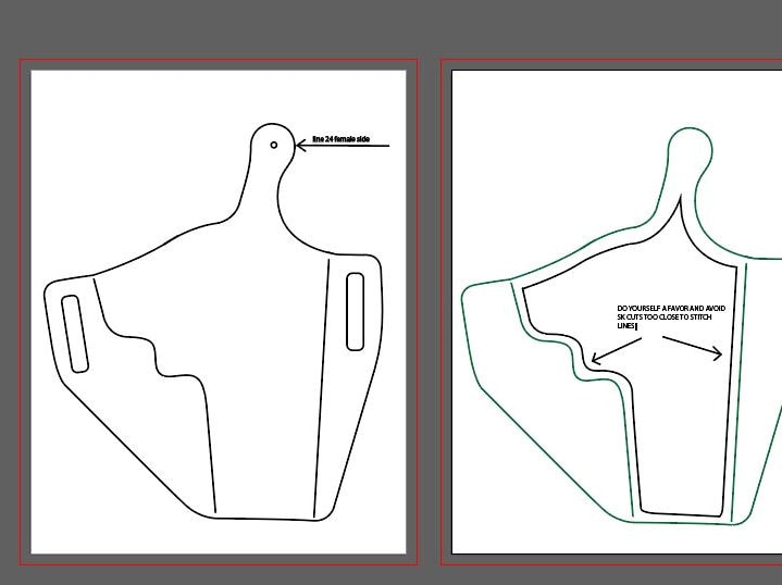 Desert Eagle Mark XIX 6-inch OWB holster pattern — finished view