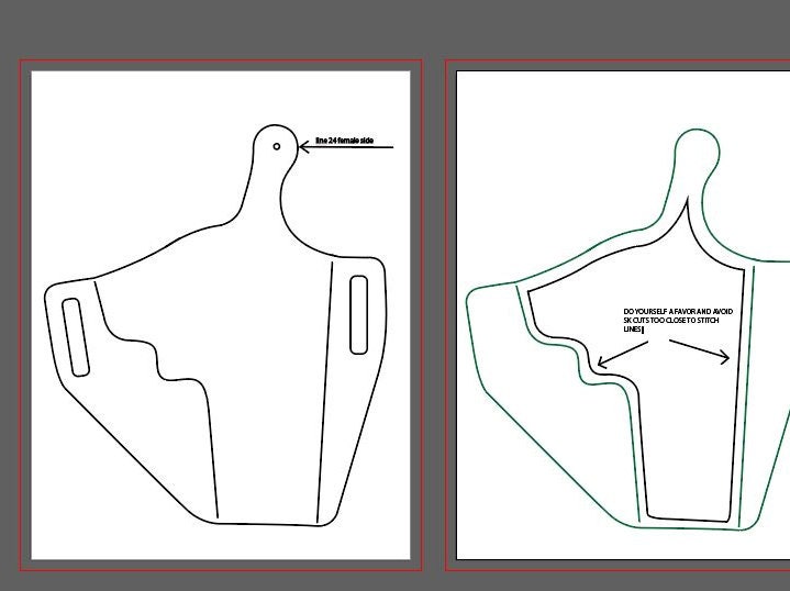 GLOCK G-42 OWB LVL 1 Holster Pattern - Download and Create Your Own High-Quality Holster My Store