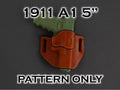 1911 5" OWB Level 1 holster pattern — pattern pieces laid out