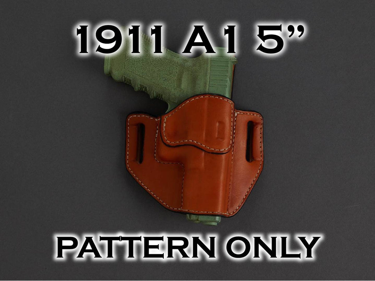 1911 5" OWB Level 1 holster pattern — pattern pieces laid out