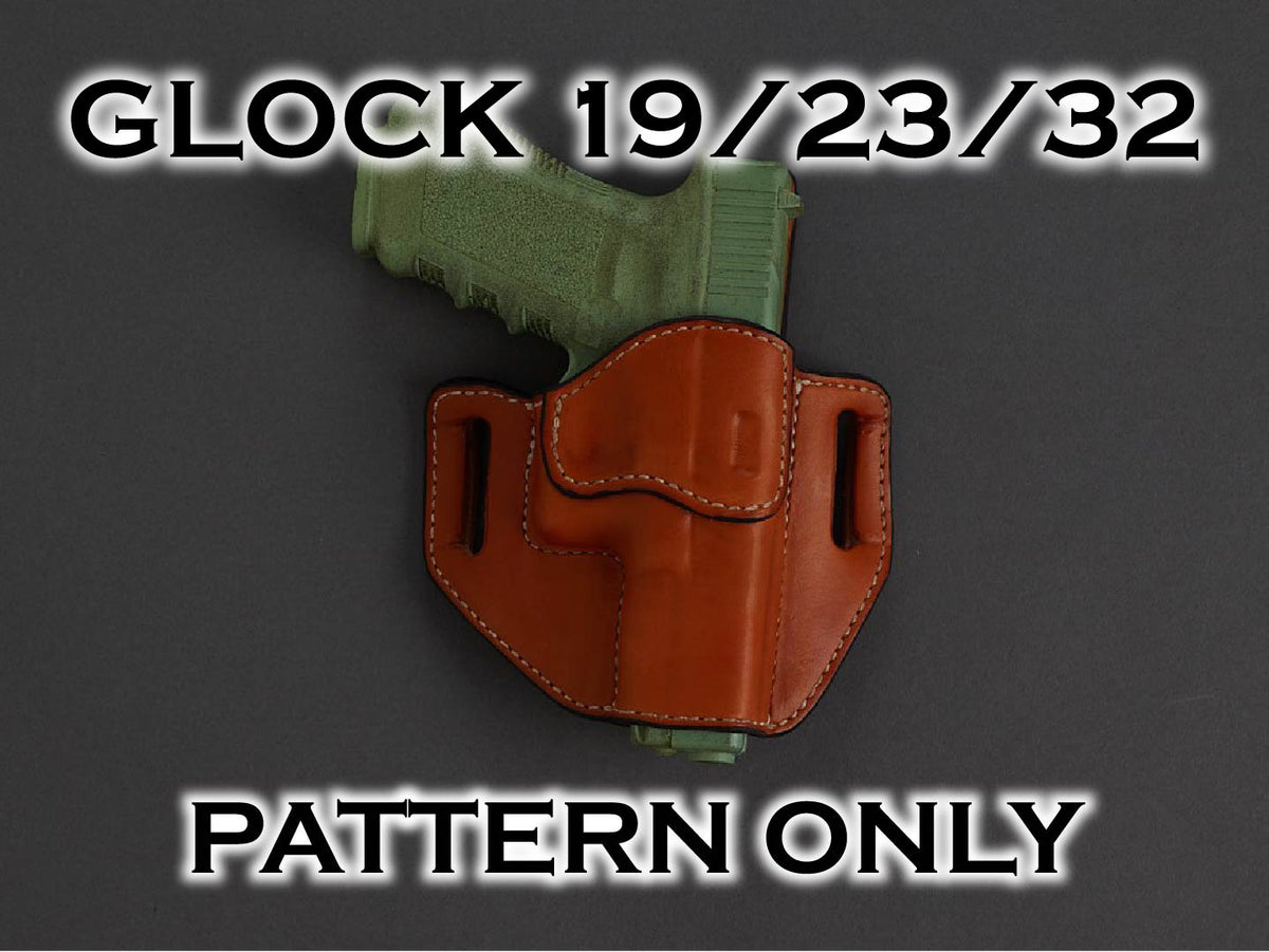 Glock 19/23/32 OWB holster pattern — pattern pieces