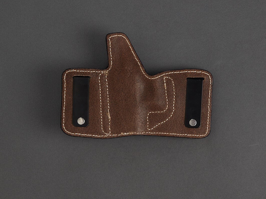 1911 4.25" IWB 2-clip holster pattern — front view of finished holster