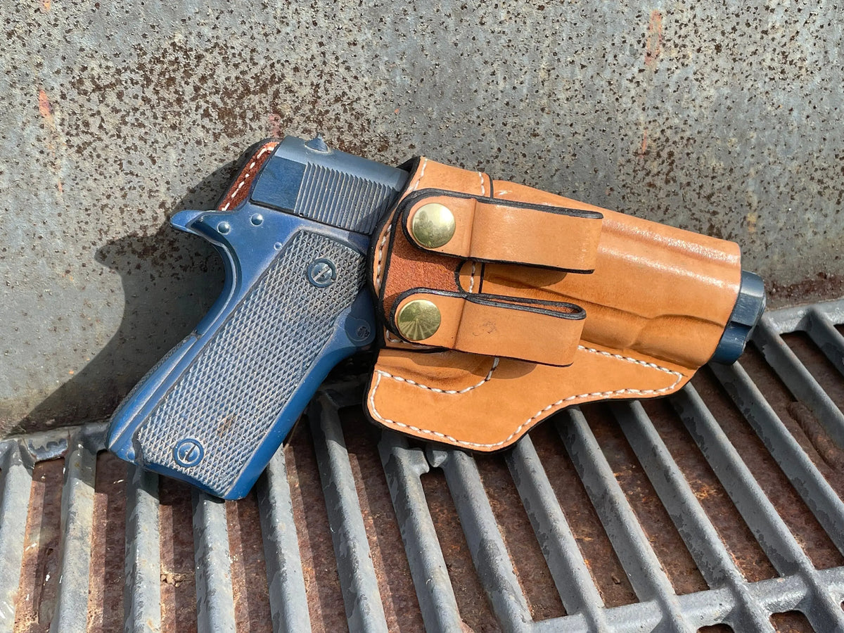 1911 4.25" IWB double loop holster pattern — assembled holster view