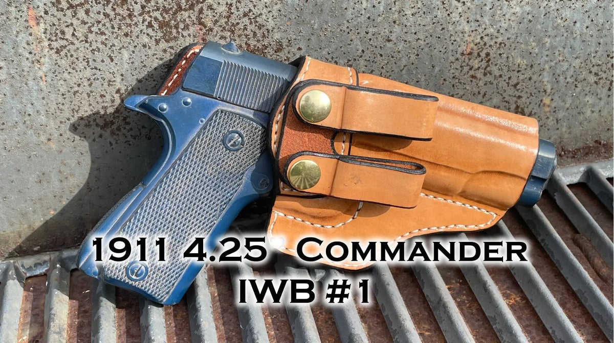 1911 4.25" IWB double loop holster pattern — pattern pieces laid out