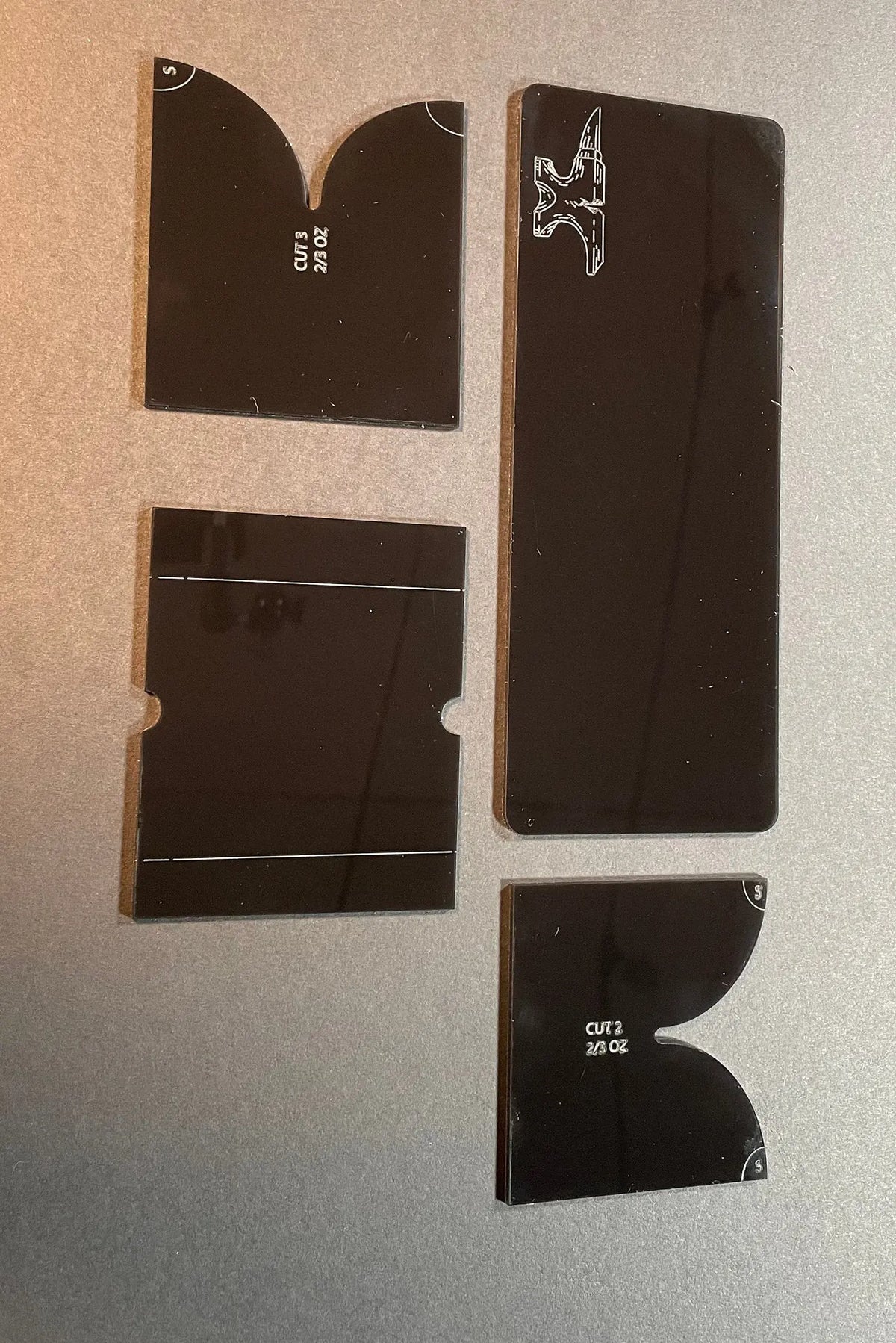 Front Pocket Wallet Template — traced onto leather