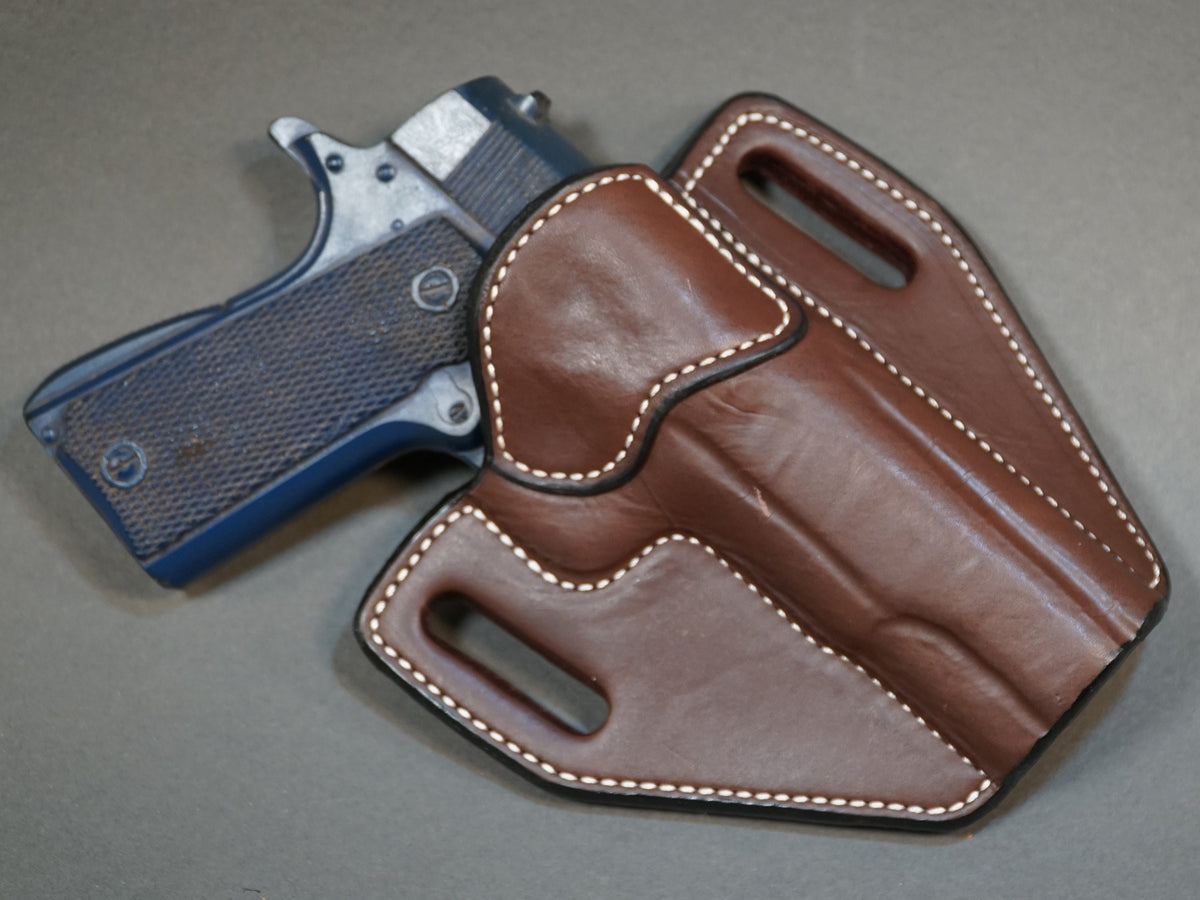 OWB holster — leather finish detail