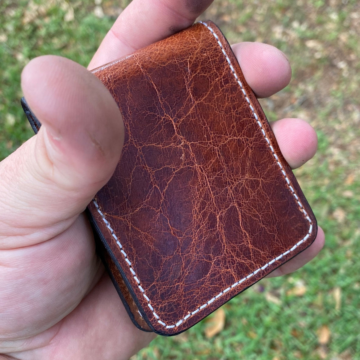 Front Pocket Wallet Pattern — finished wallet front view