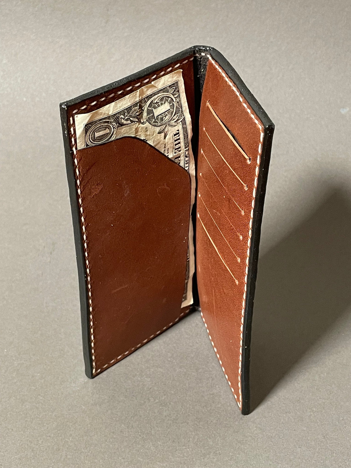 Custom Order Roper Wallet — back panel view