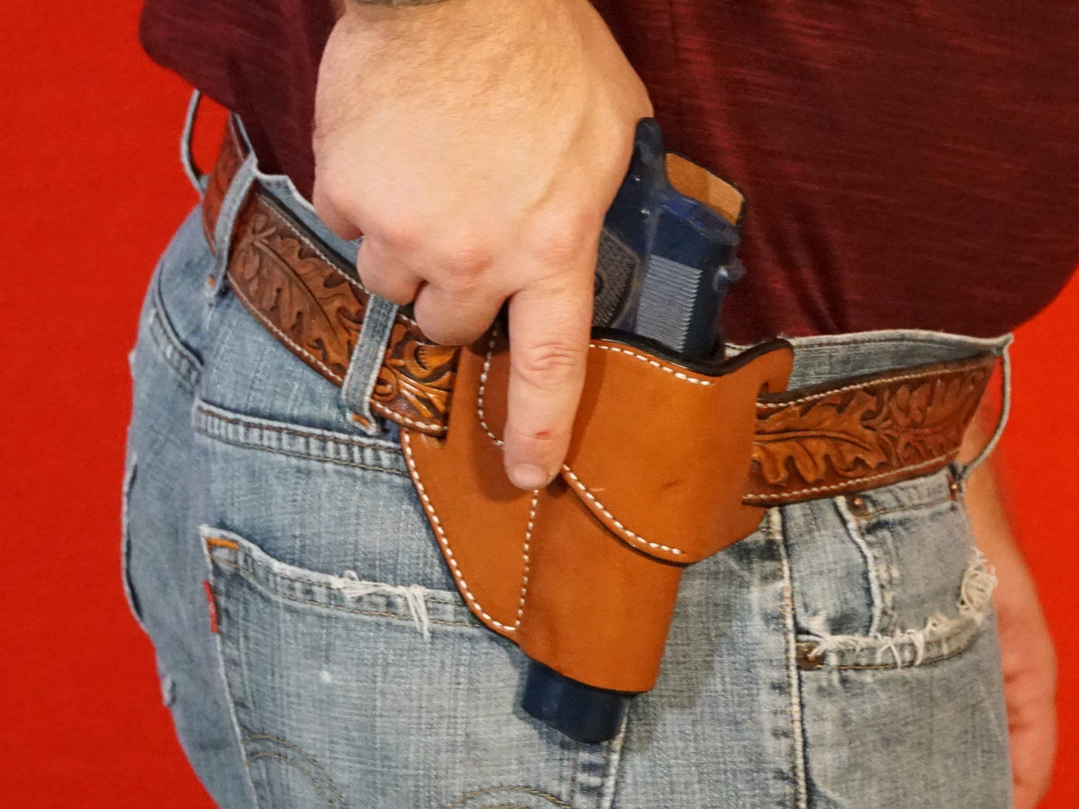 1911 4.25" Tab Level 1 holster pattern — assembled holster view