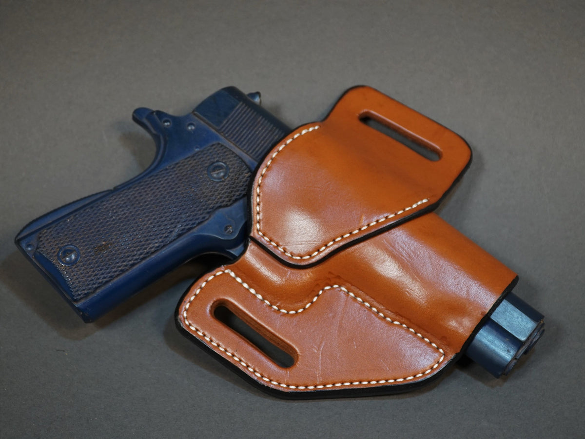S&W K-Frame 4" tab holster — retention tab detail