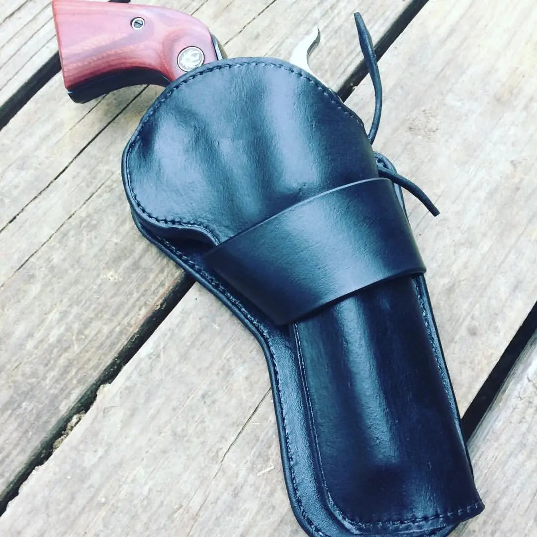 Heritage Rough Rider .22 cross draw holster pattern — pattern pieces laid out